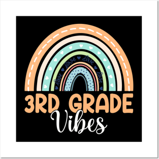 Rainbow Third Grade Vibes 3rd Grade Teacher Back To School Posters and Art